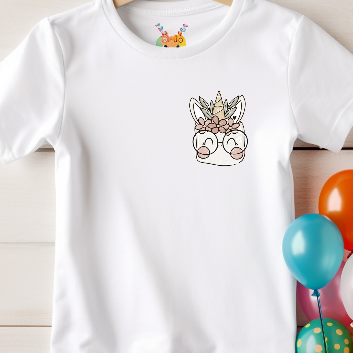 Einhorn mit Brille Mini- Bügelbild Eigenproduktion