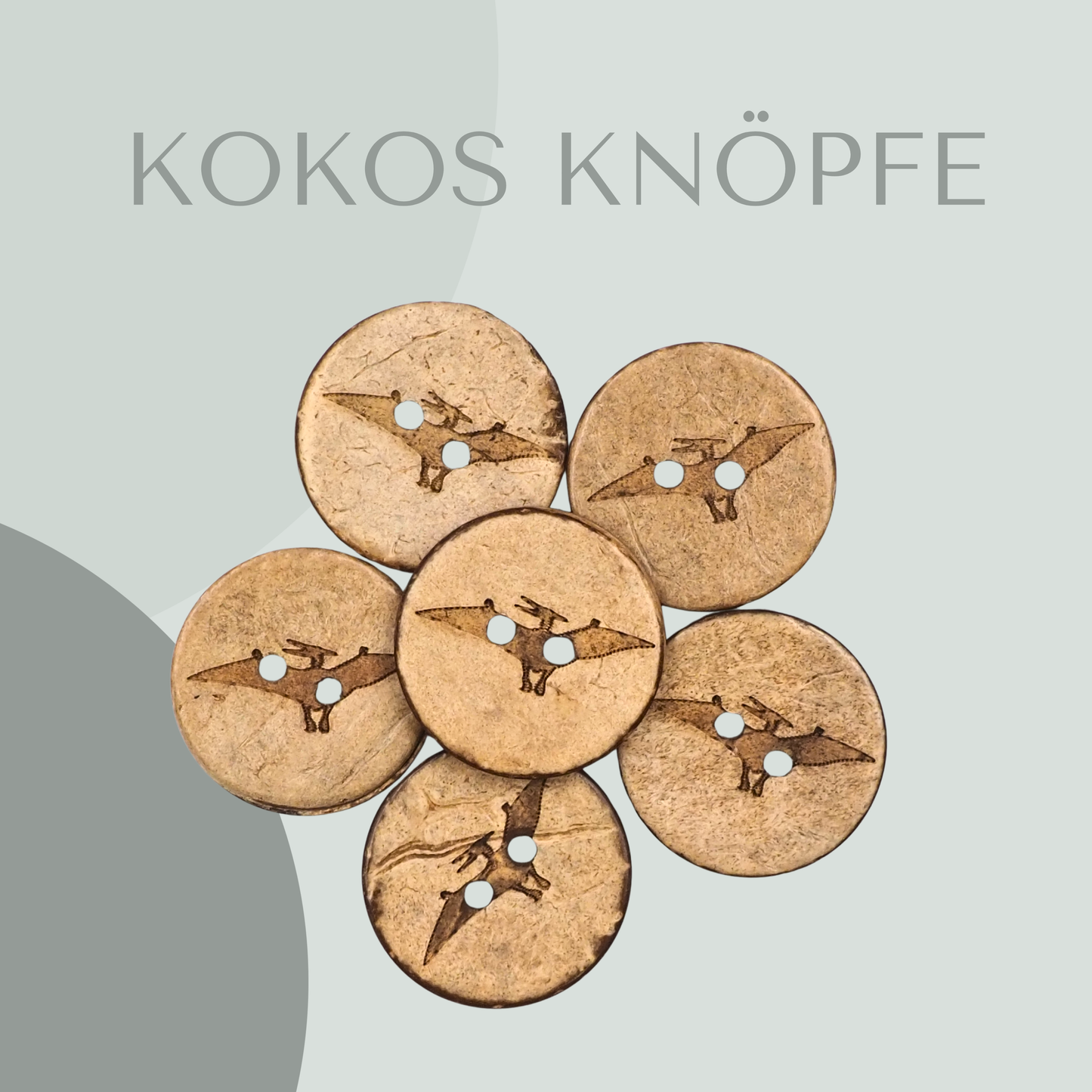 Eigenproduktion Kokosknopf Pteranodon 20mm