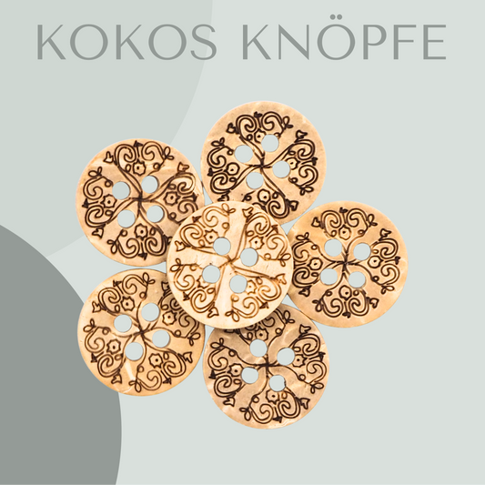 Kokosknopf Mandala Hell 13mm