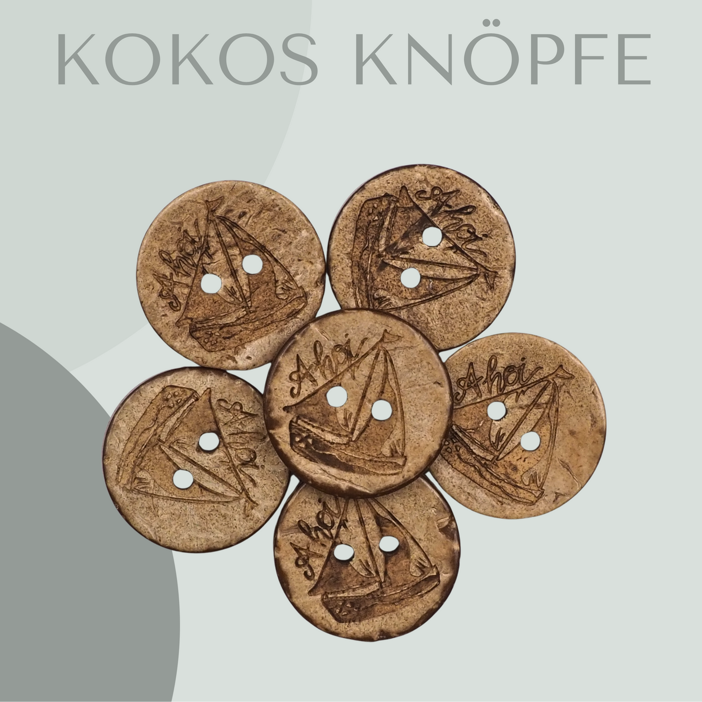Eigenproduktion Kokosknopf Segelboot 20mm