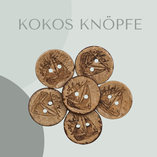 Eigenproduktion Kokosknopf Segelboot 20mm
