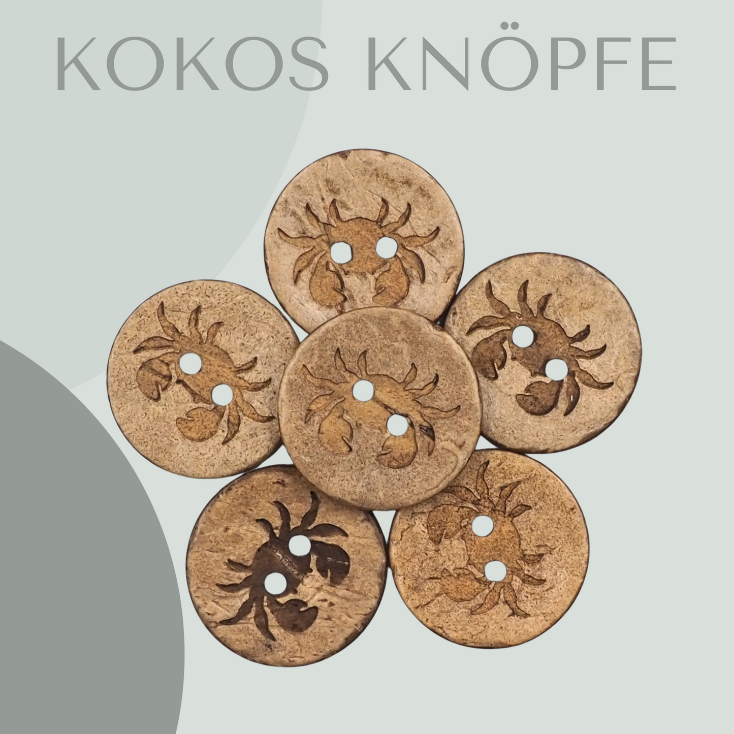 Eigenproduktion Kokosknopf Krebs 20mm