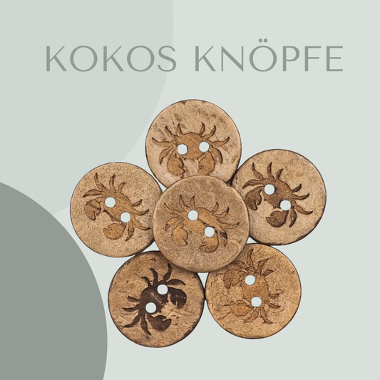 Eigenproduktion Kokosknopf Krebs 20mm