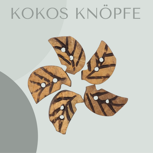 Kokosknopf Blattform 15 mm