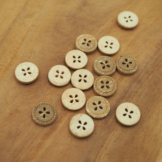 Kokosknopf Zackenmuster 12mm