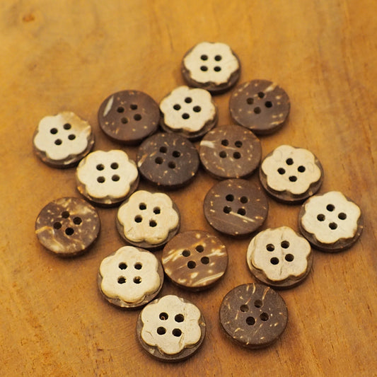 Kokosknopf in Blumenform 12mm