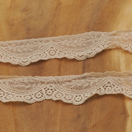 elastische Spitze 35mm Beige