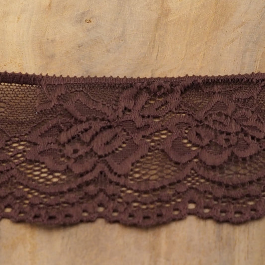 elastische Spitze 68mm Dunkel braun