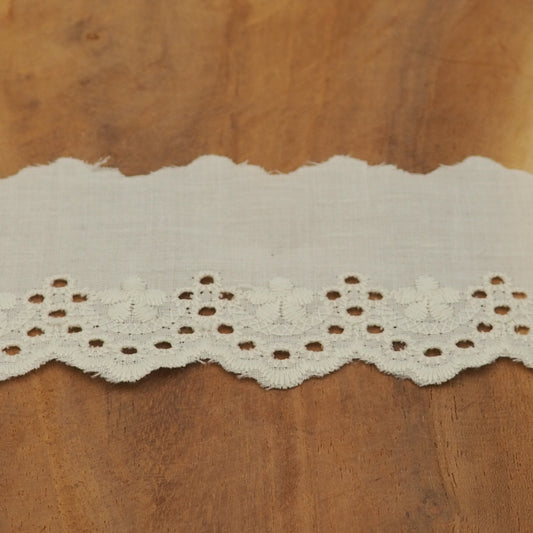 Wäsche Spitze  Blumen 50mm Creme