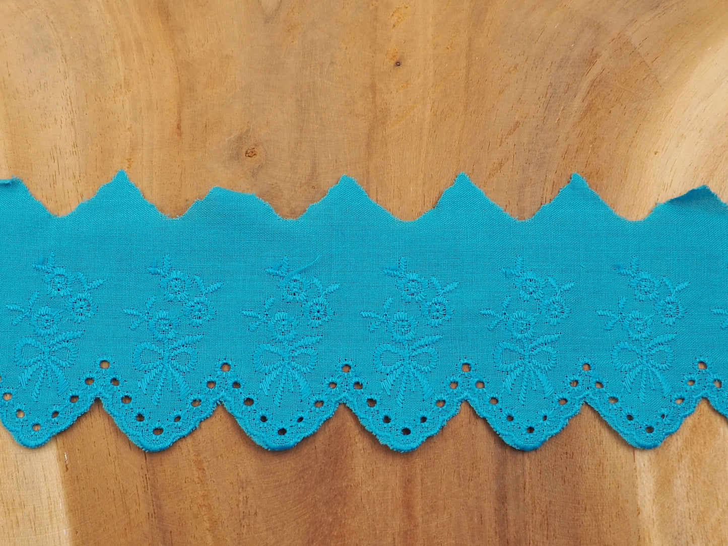 Wäsche Spitze Schleifen und Blumen 54 mm Türkis