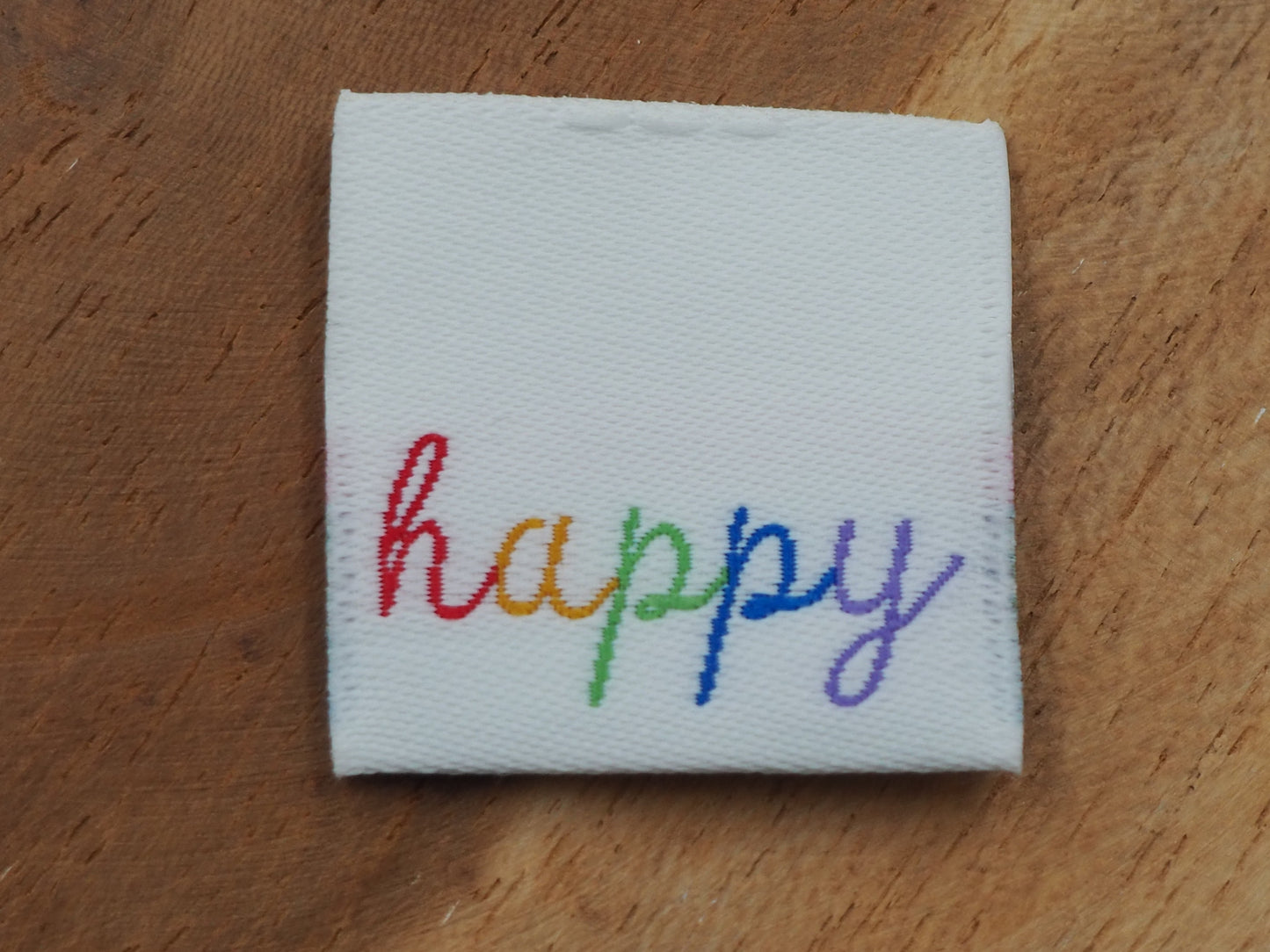 happy Web Label gewebt Eigenproduktion