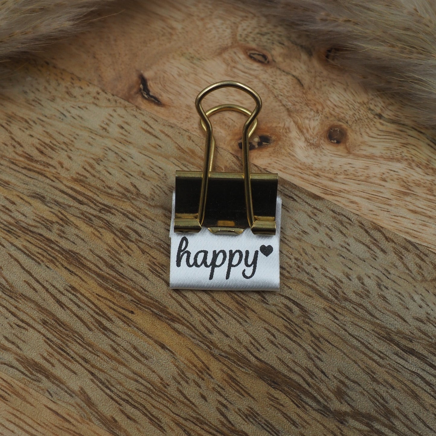 happy Weiß Satin-Label Satin Eigenproduktion