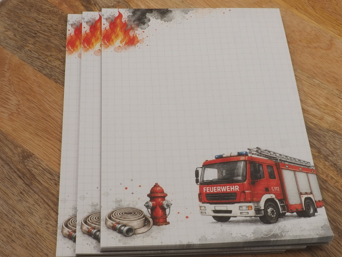 Notizblock DINA5 - Feuerwehr