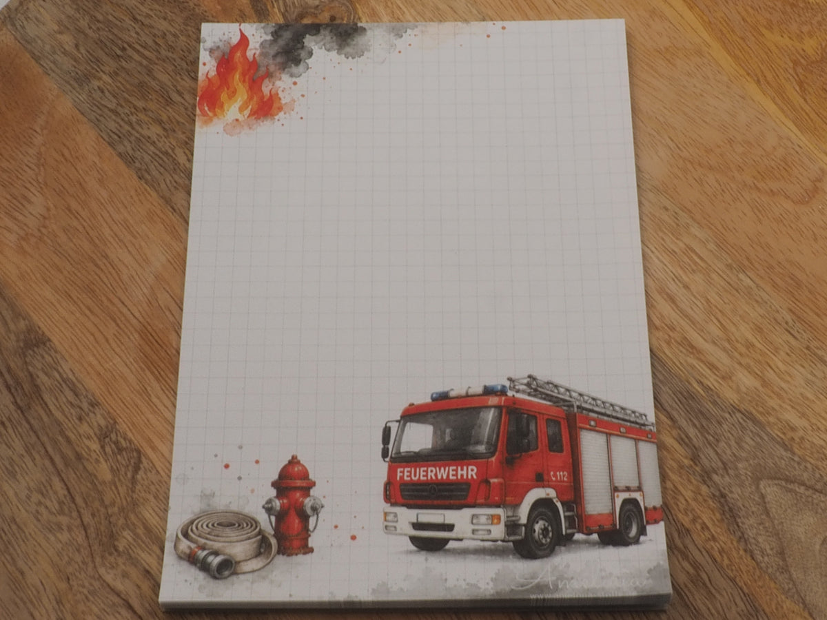 Notizblock DINA5 - Feuerwehr