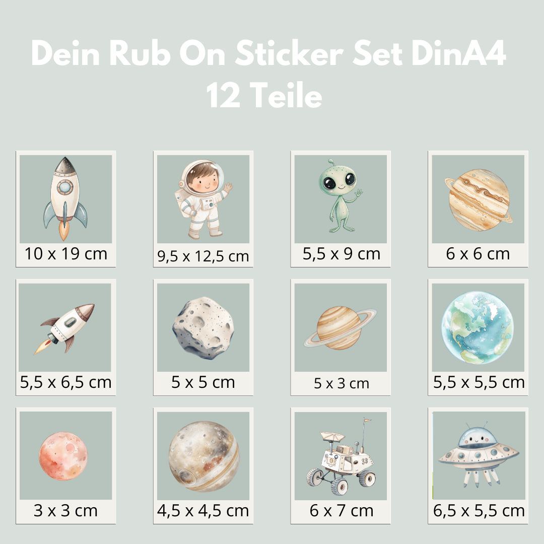 Astronaut Rub-On Sticker Set