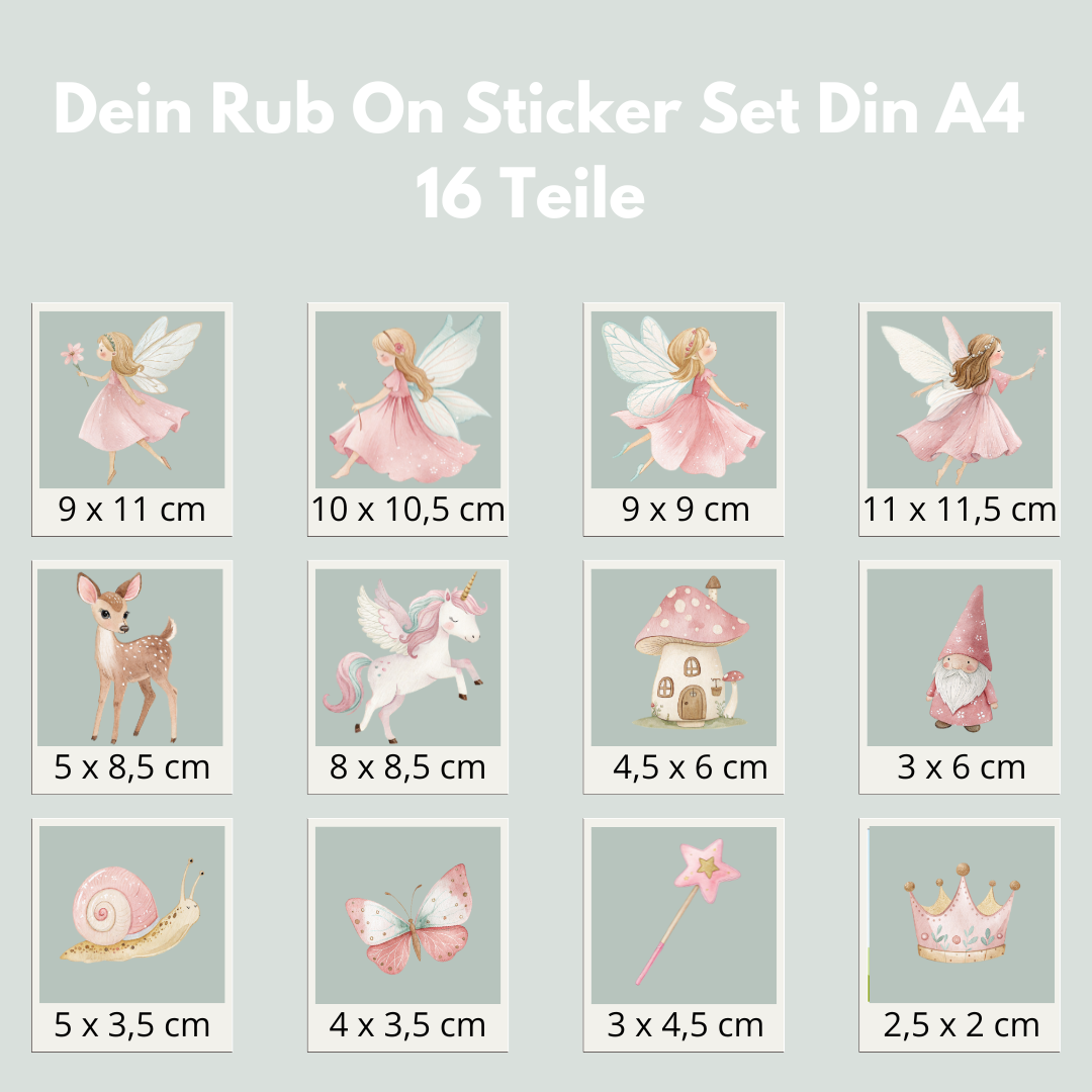 Feen Rub-On Sticker Set