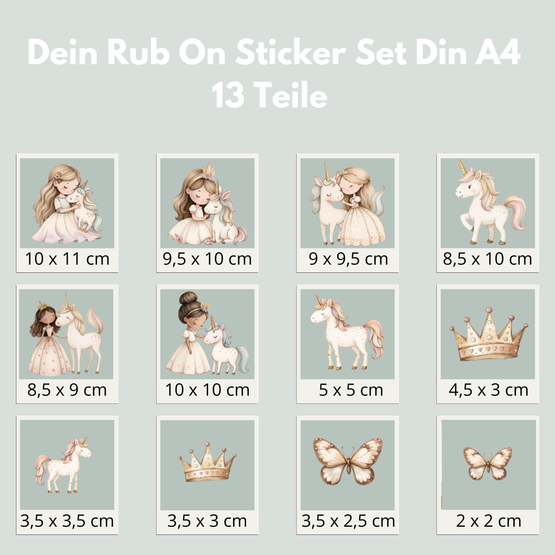 Prinzessin Rub-On Sticker Set