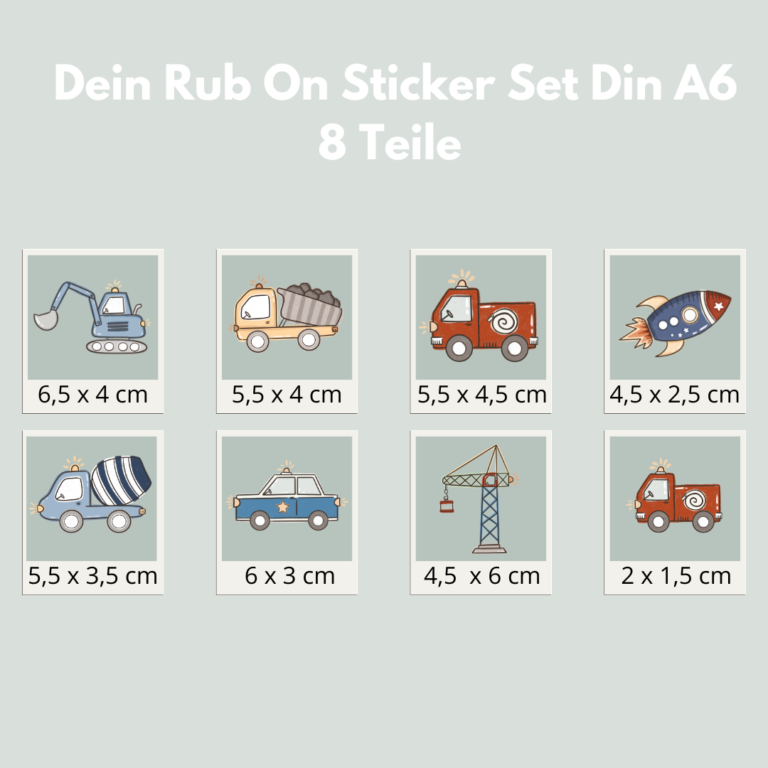 Fahrzeuge Rub-On Sticker Set