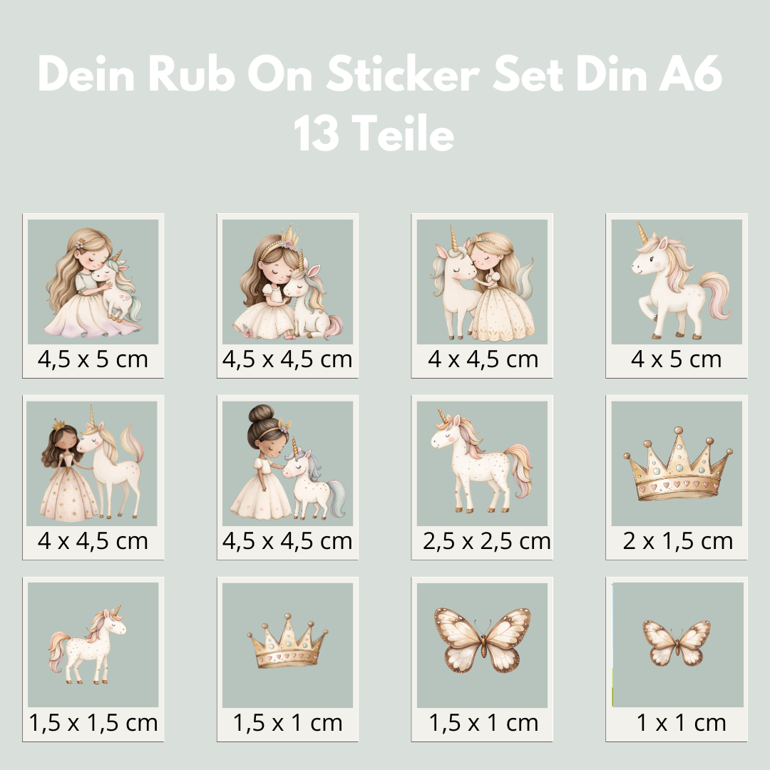 Prinzessin Rub-On Sticker Set