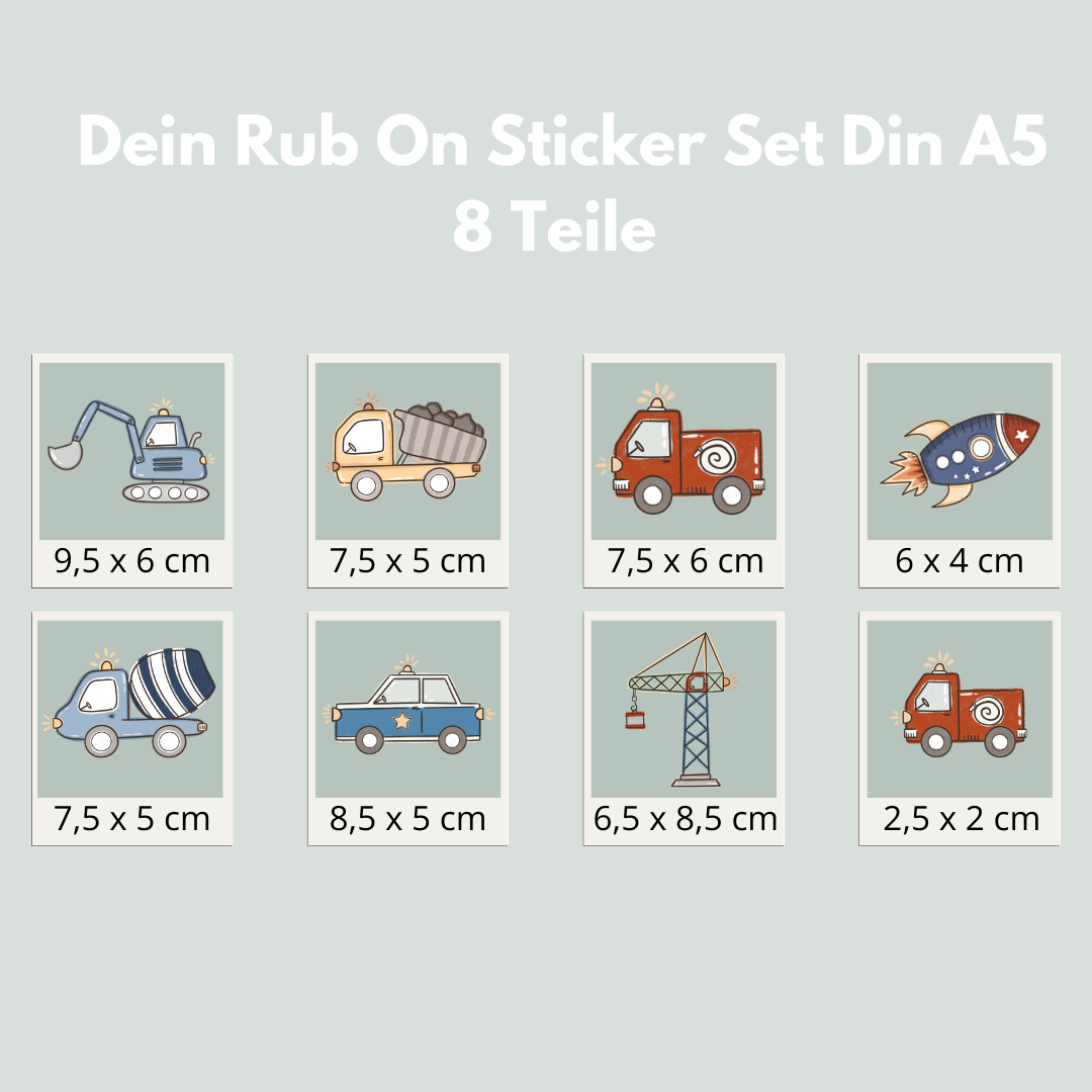 Fahrzeuge Rub-On Sticker Set