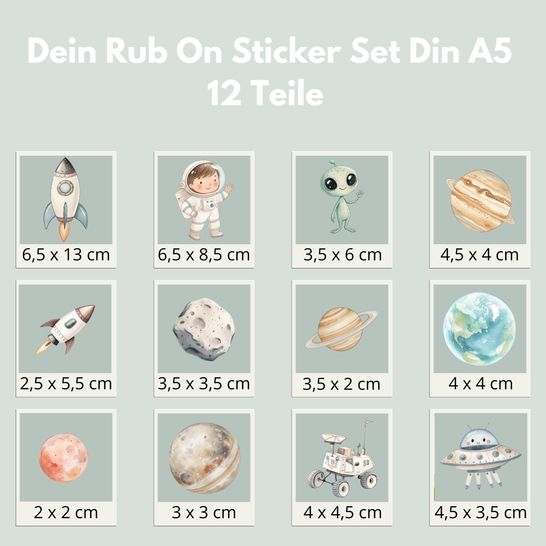 Astronaut Rub-On Sticker Set