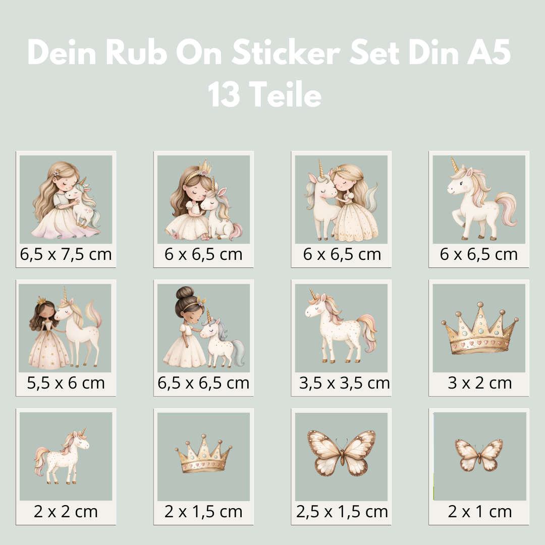 Prinzessin Rub-On Sticker Set