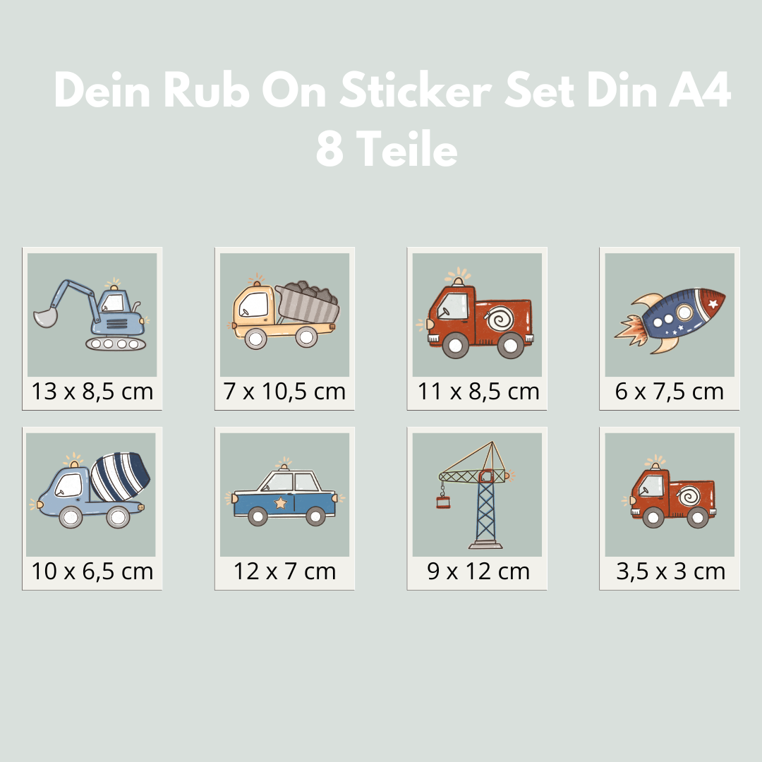 Fahrzeuge Rub-On Sticker Set