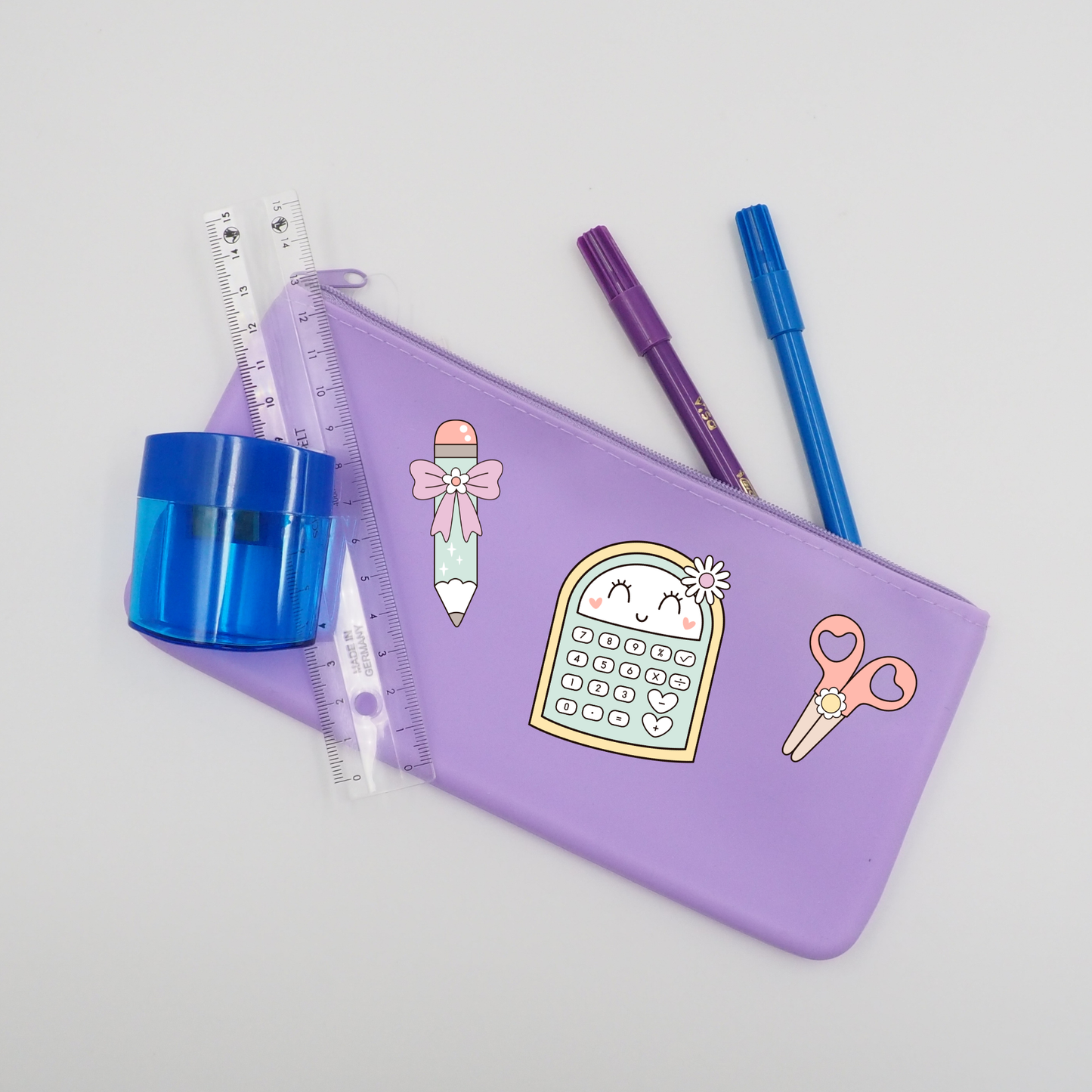 Kawaii Schule Bügelbild-Set Eigenproduktion DIN A4