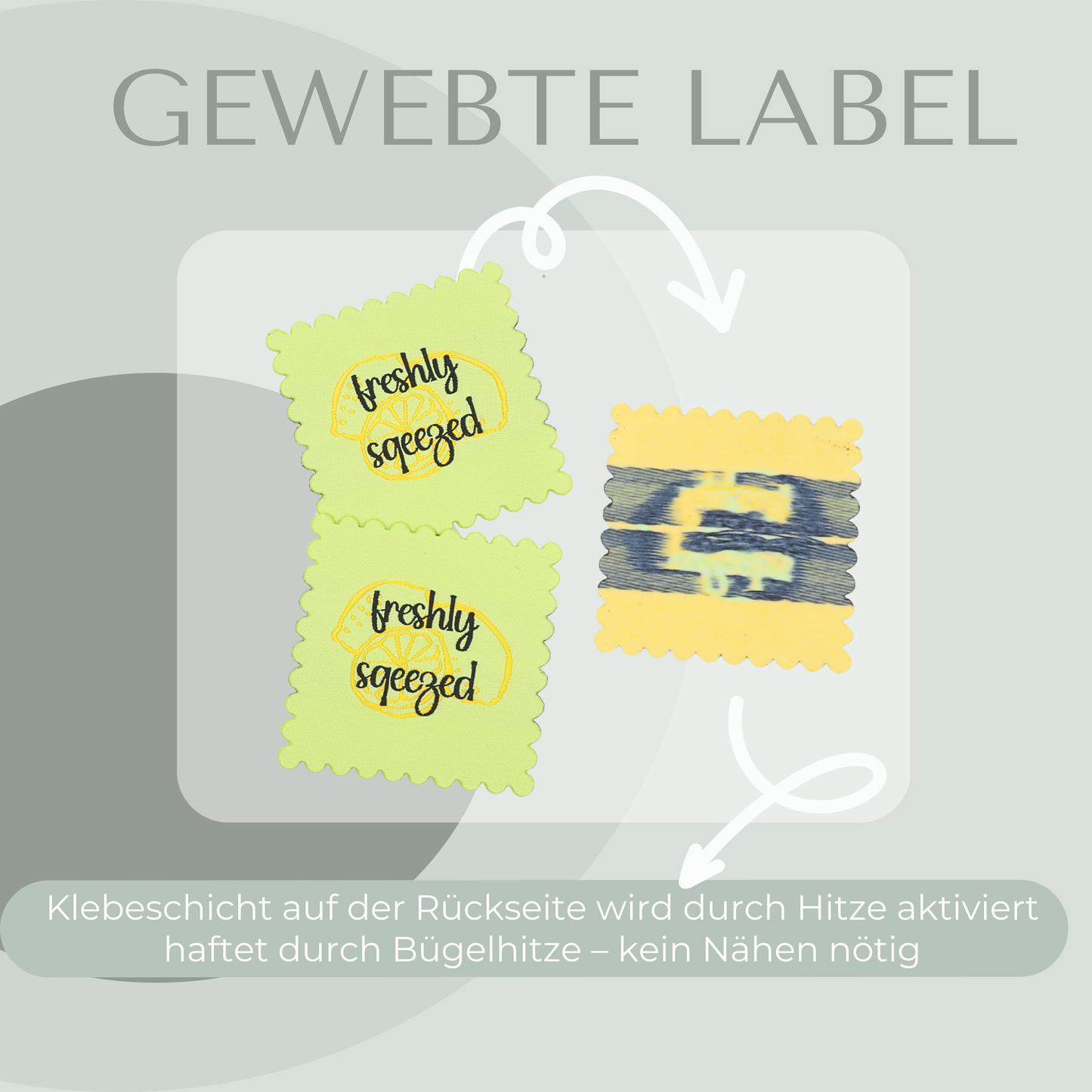Freshly sqeezed Label gewebt Eigenproduktion