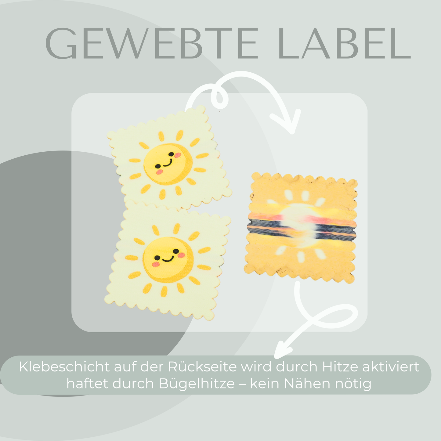 Sonne Label gewebt Eigenproduktion