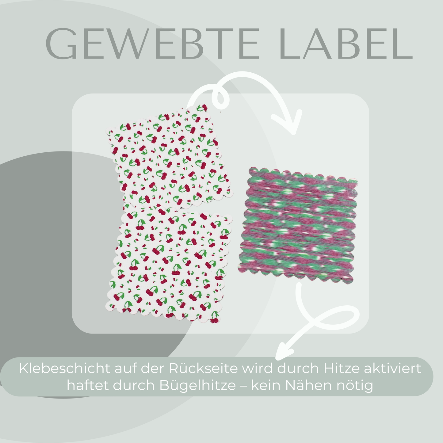 Kirschen Label gewebt Eigenproduktion