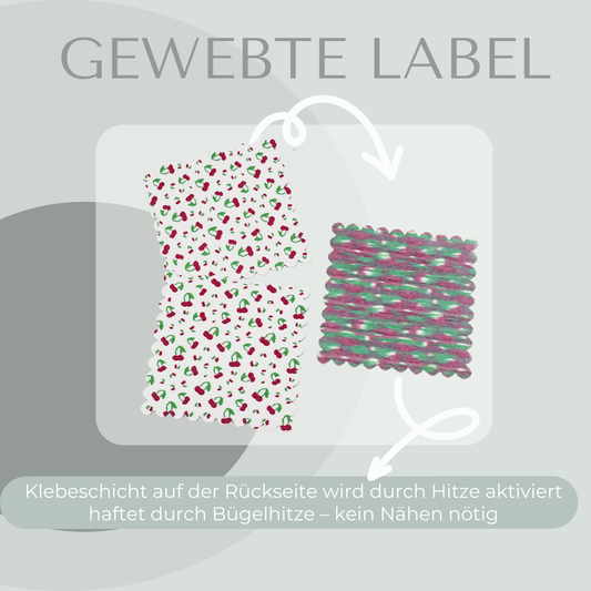 Kirschen Label gewebt Eigenproduktion