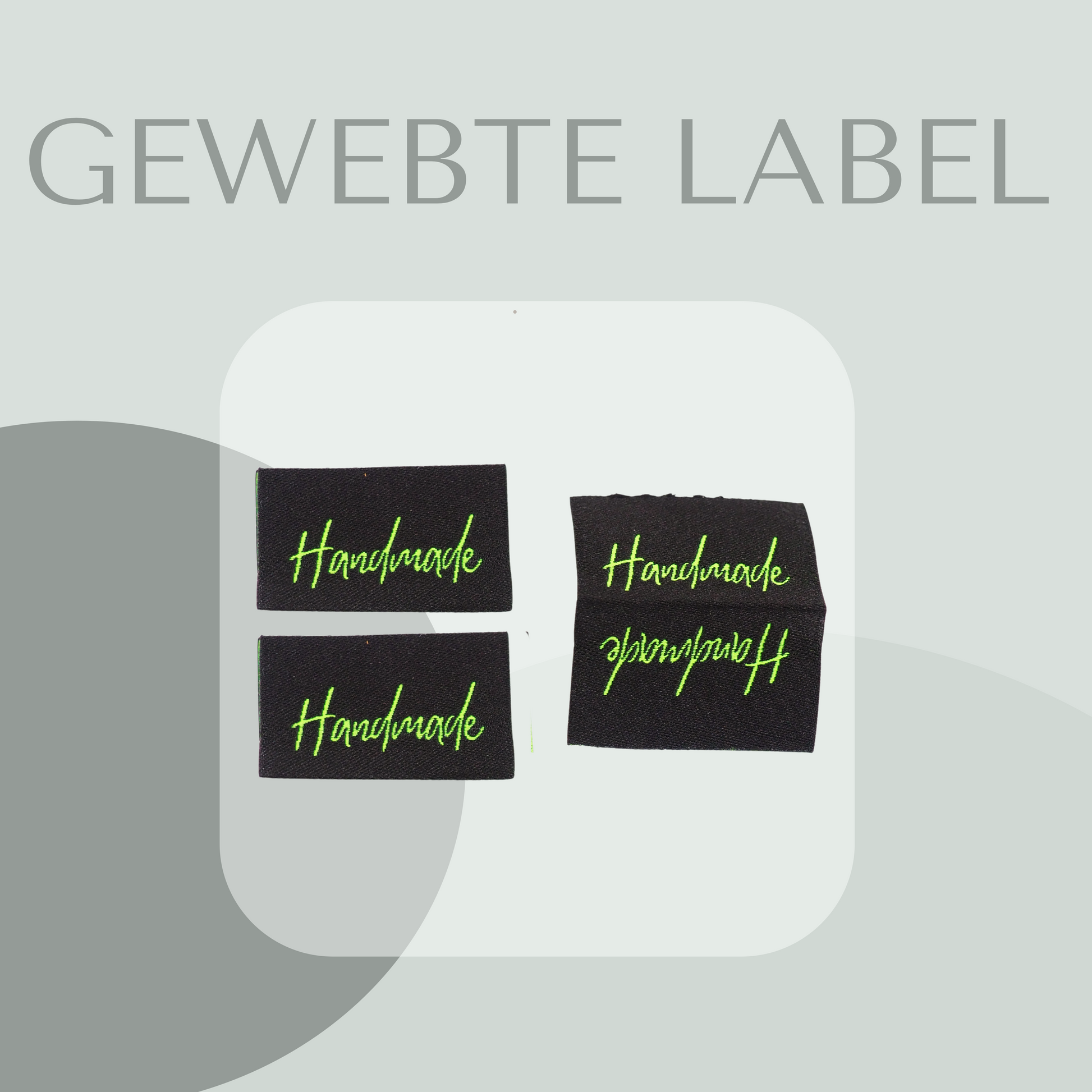Handmade Neon-Grün Label gewebt 