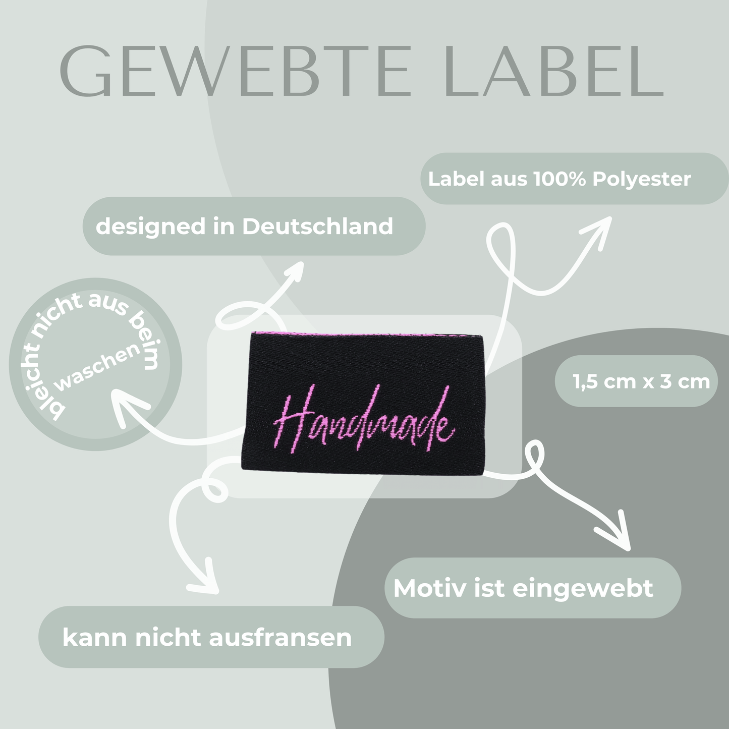 Handmade Set 35 Stück  Gewebte Label Paket