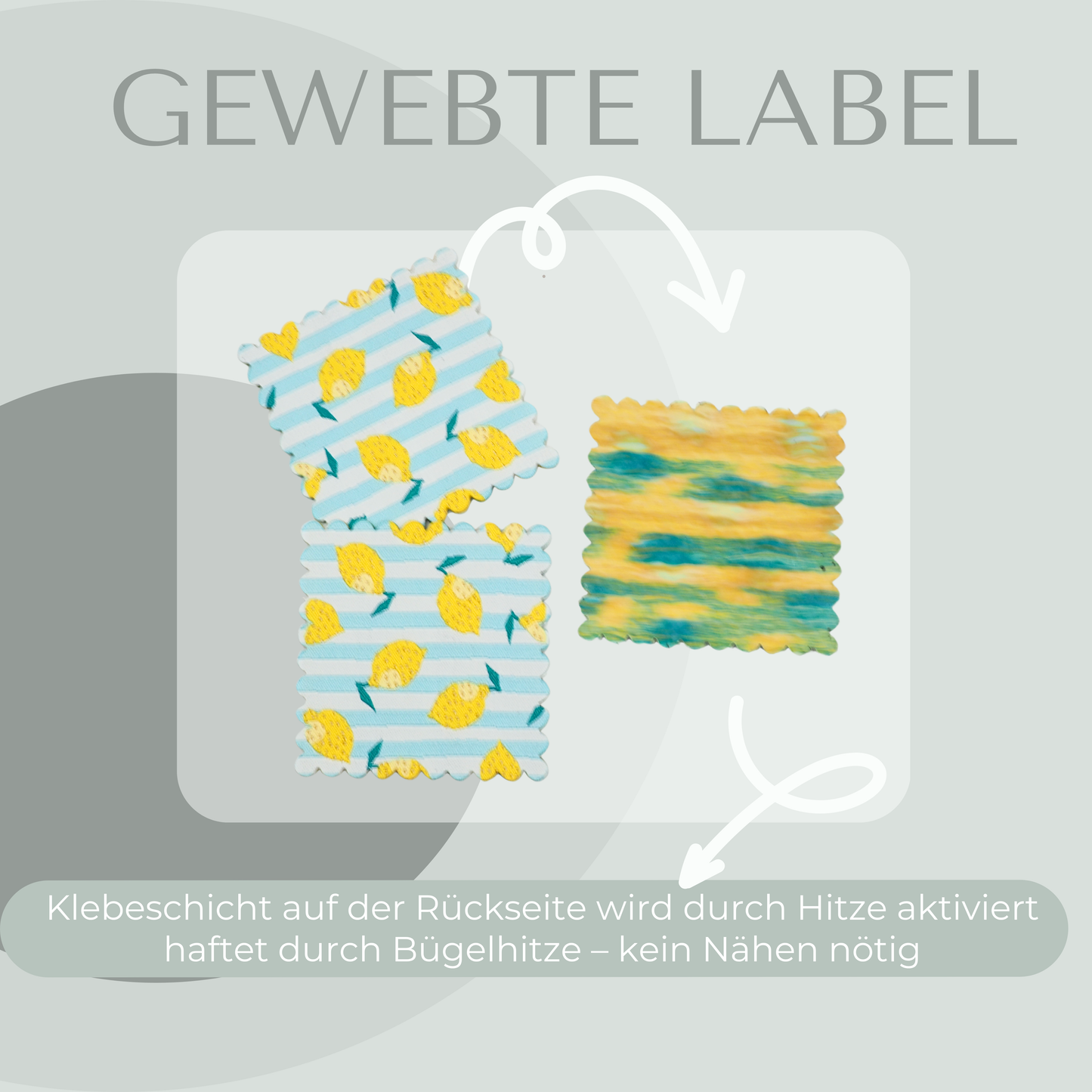 Zitronen Label gewebt Eigenproduktion