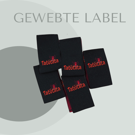Tatütata Label gewebt Eigenproduktion