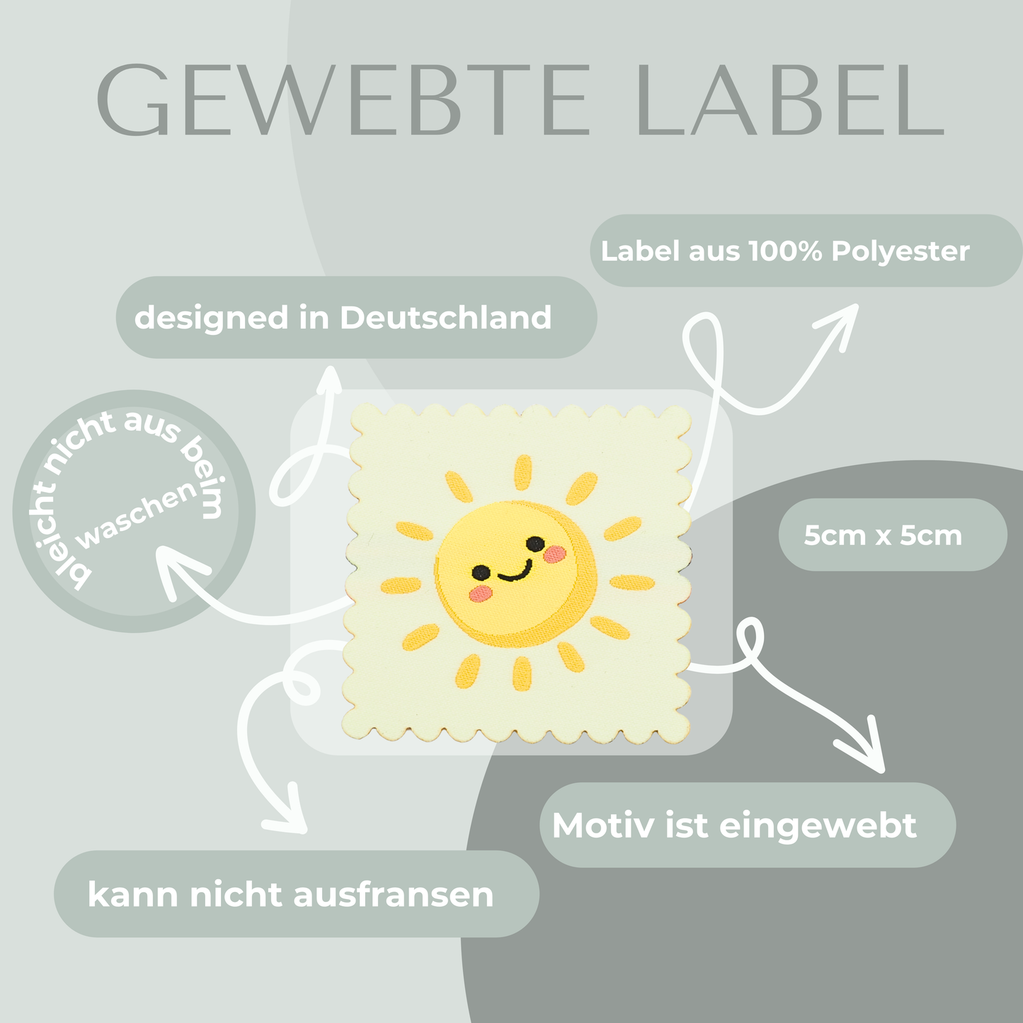 Sonne Label gewebt Eigenproduktion