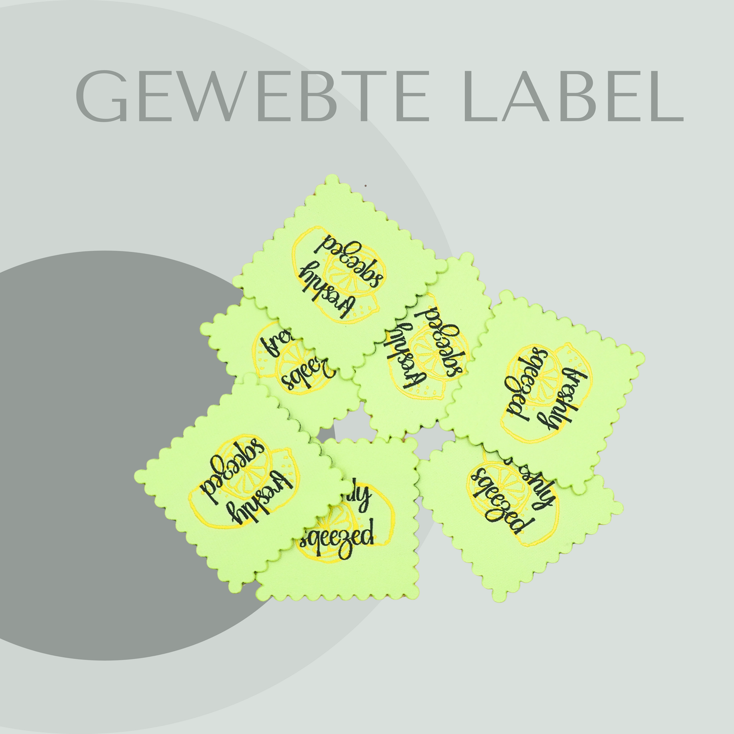 Freshly sqeezed Label gewebt Eigenproduktion