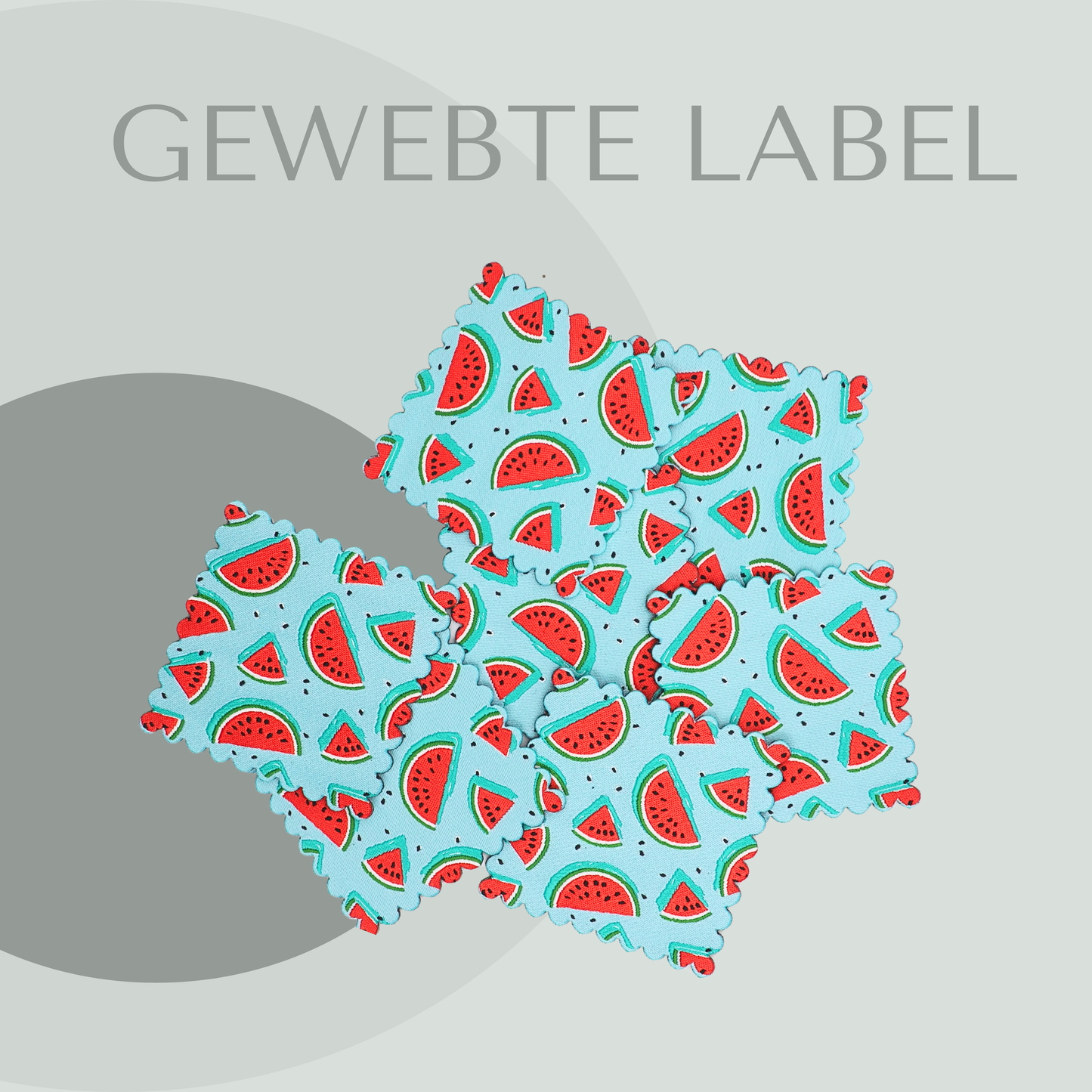 Wassermelonen Label gewebt Eigenproduktion