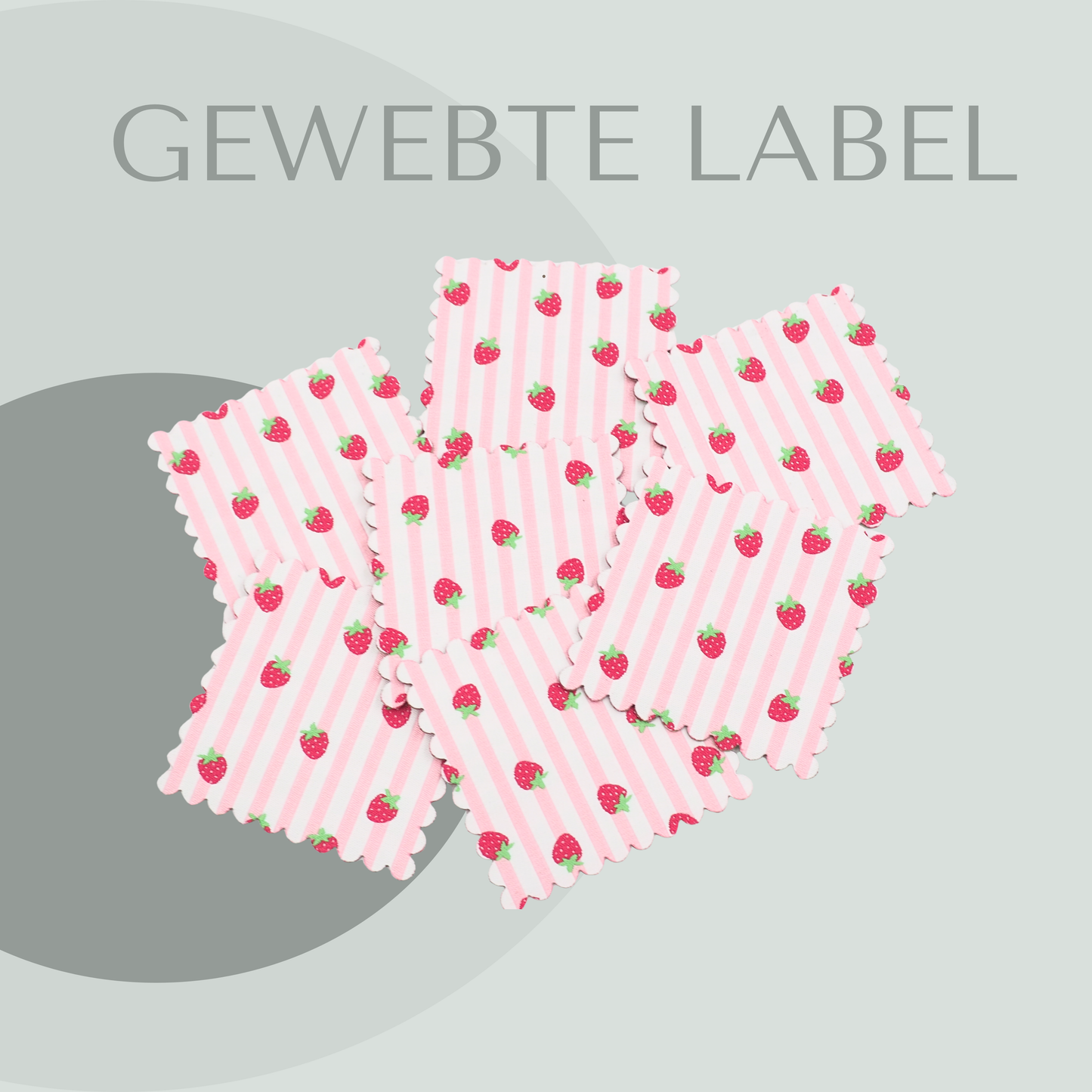 Erdbeeren Label gewebt Eigenproduktion