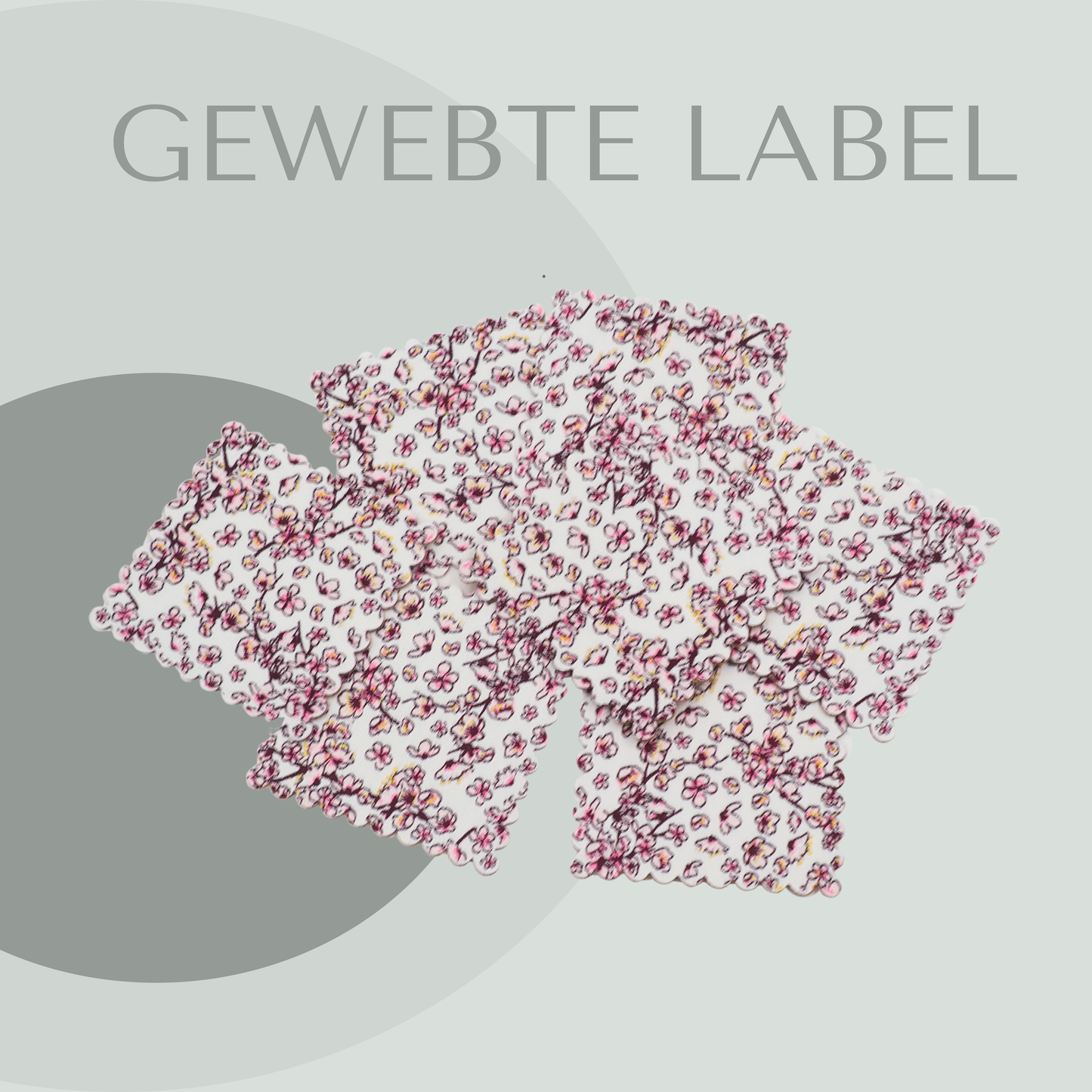 Blumen Label gewebt Eigenproduktion