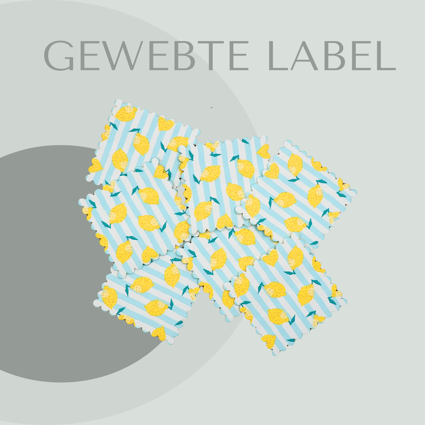 Zitronen Label gewebt Eigenproduktion