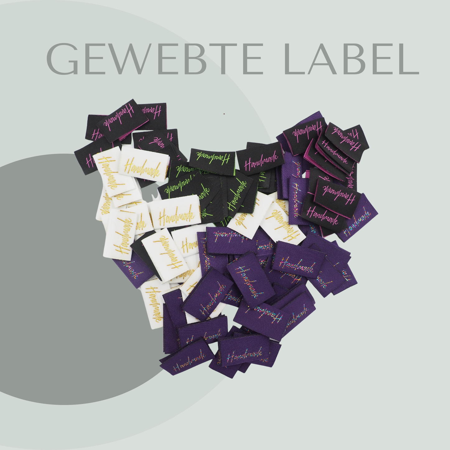 Handmade Neon-Grün Label gewebt Eigenproduktion