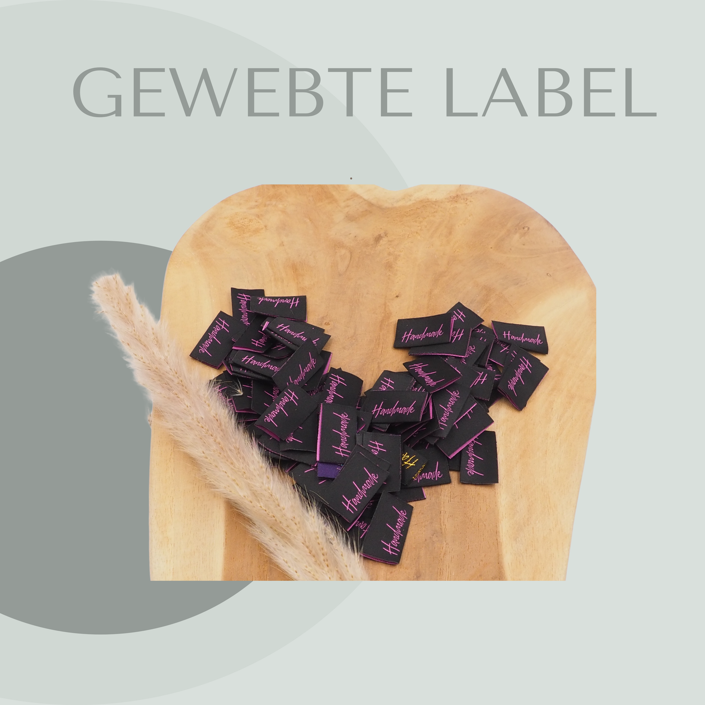 Handmade pink Label gewebt Eigenproduktion