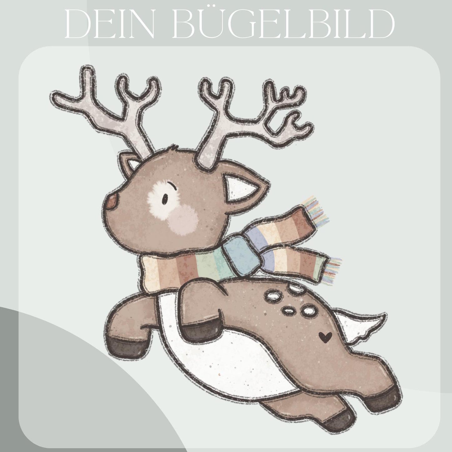 Reh Regenbogen -  Bügel-Bild Bügelbild Eigenproduktion