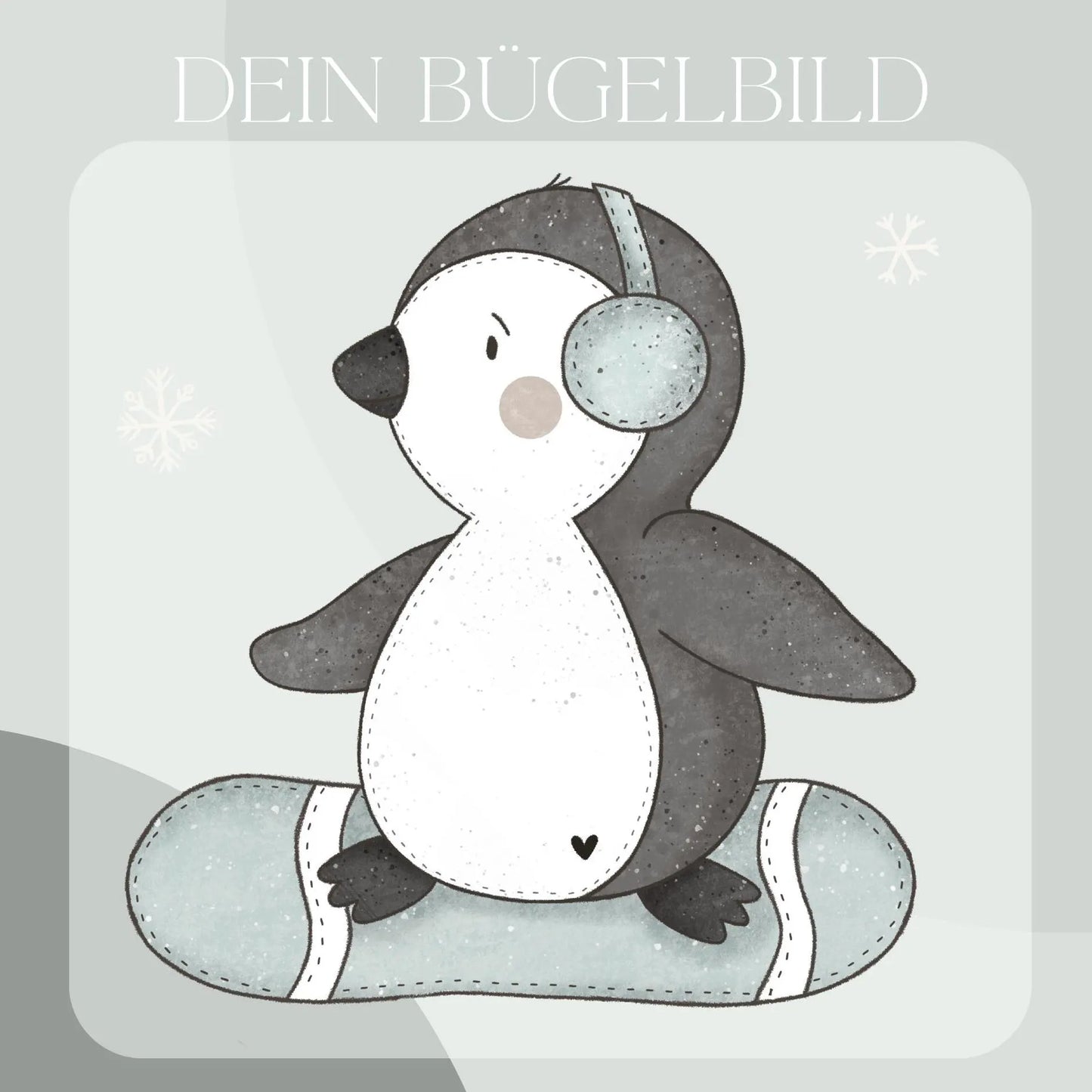 Pinguin Snowboard-  Bügel-Bild Bügelbild Eigenproduktion