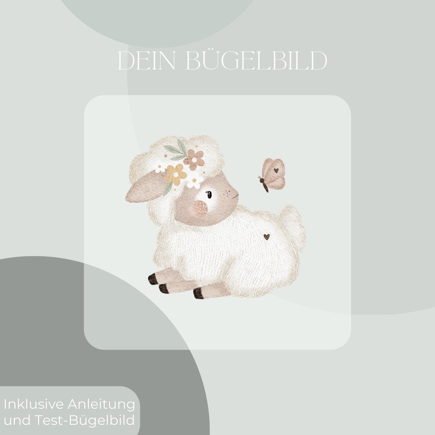 florales Schaf -  Bügel-Bild Bügelbild Eigenproduktion