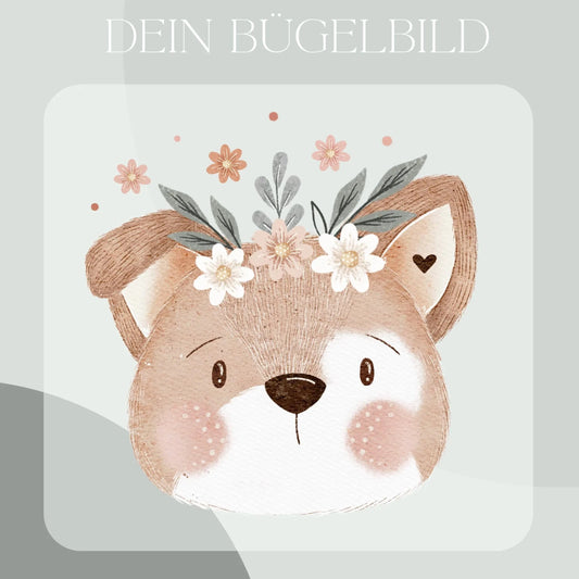 Hund floral Maxi- Bügel-Bild Bügelbild Eigenproduktion