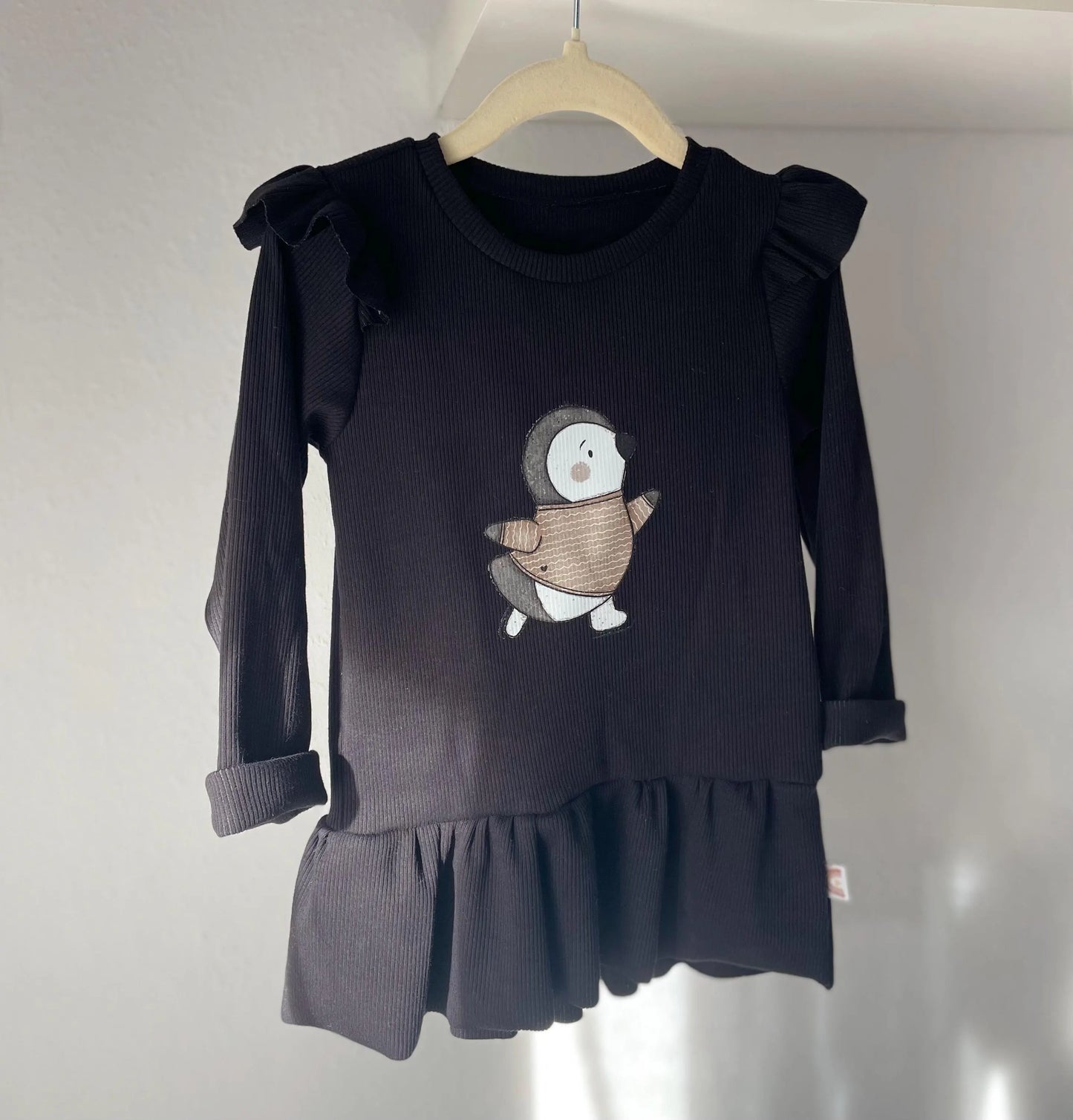 Pinguin Schlittschuhe rot-  Bügel-Bild Bügelbild Eigenproduktion