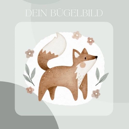 Fuchs mit Hintergrund Bügel-Bild Bügelbild Eigenproduktion